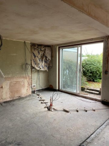 progress picture of kitchen renovation