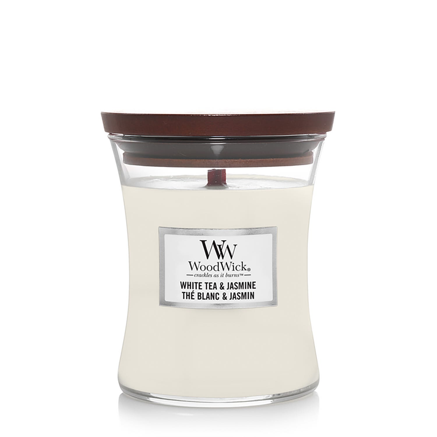Woodwick White Tea & Jasmine Candle, Medium at Leekes