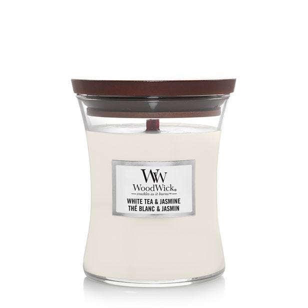 Woodwick White Tea and Jasmine Candle, Medium