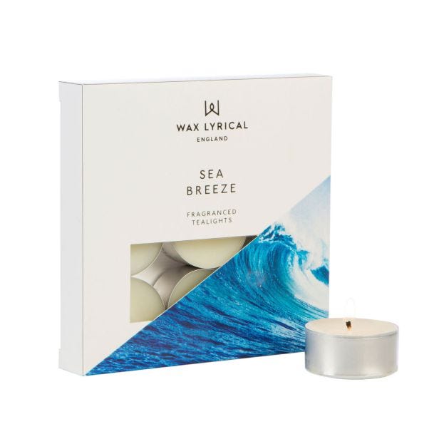 Wax Lyrical Made In England Tealights, Sea Breeze, Pack of 9