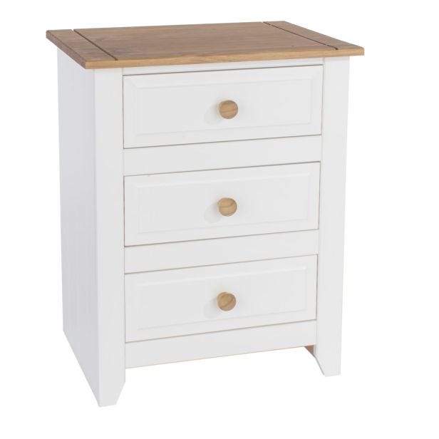 Casa Clement 3 Drawer Bedside Cabinet