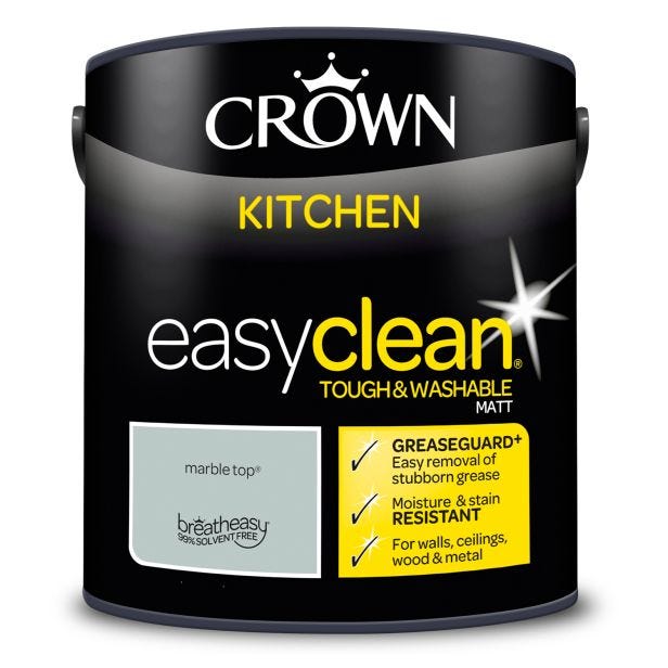 Crown Easyclean Kitchen Matt Emulsion, 2.5L, Marble Top