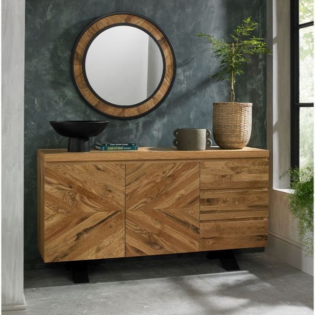 Casa Eclipse Wide Sideboard, Rustic Oak