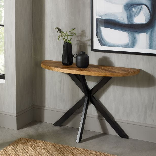 Casa Eclipse Console Table, Rustic Oak