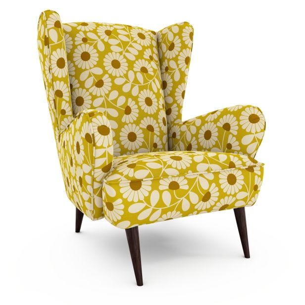 Orla Kiely Alma Fabric Pattern Armchair, Kimono Dandelion