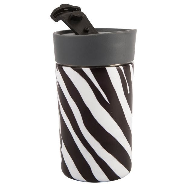 Navigate Madagascar Zebra Travel Mug, 300ml, Black