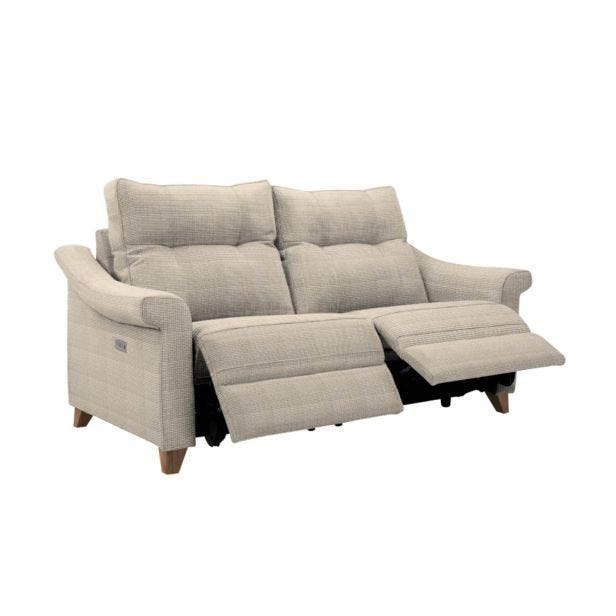 G Plan Riley 2 Seater Fabric Power Recliner Sofa, Sahara Sand