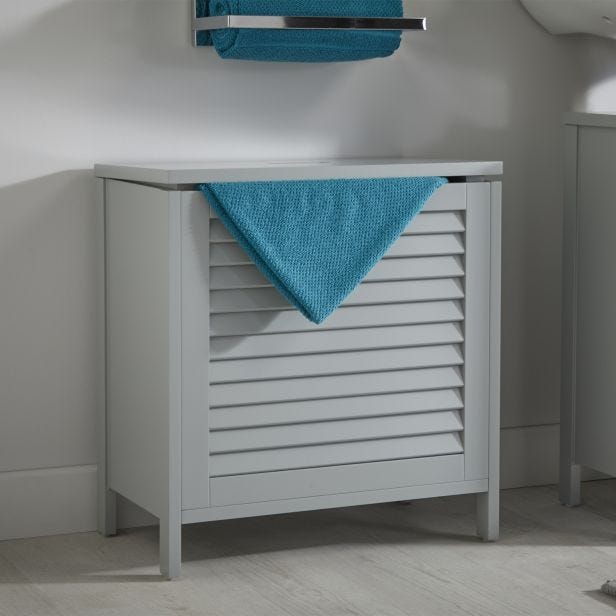 Lloyd Pascal Louvre Laundry Hamper, Grey