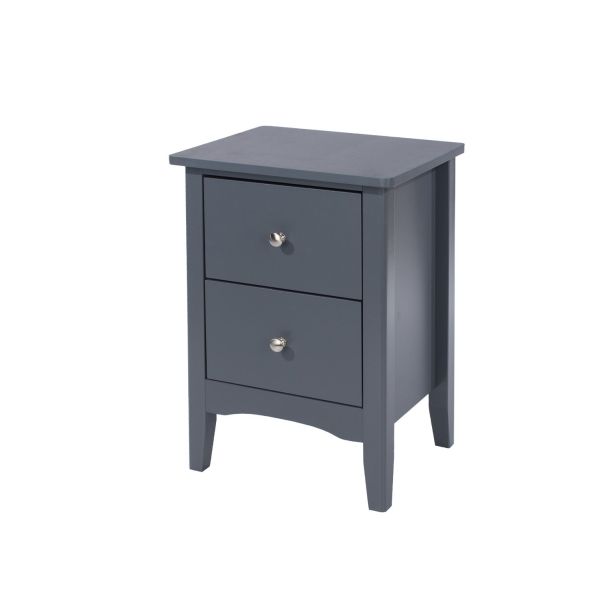 Casa Carla 2 Drawer Bedside Cabinet, Midnight Blue