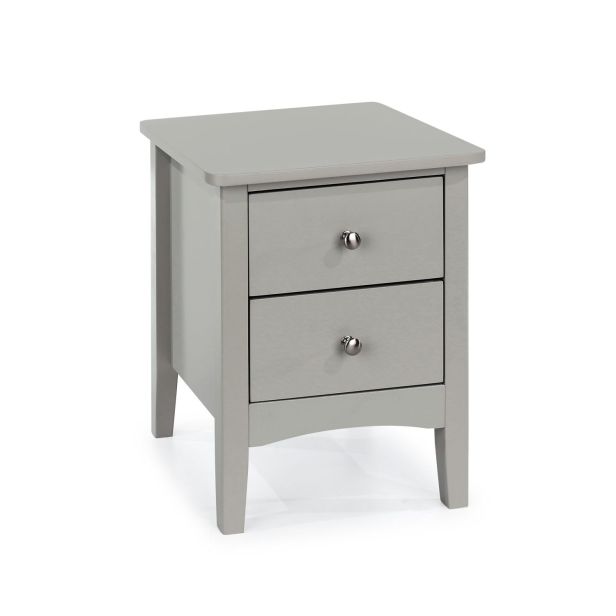 Casa Carla Petite 2 Drawer Bedside Cabinet, Light Grey