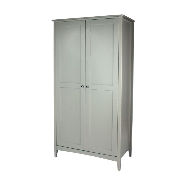 Casa Carla 2 Door Wardrobe, Light Grey