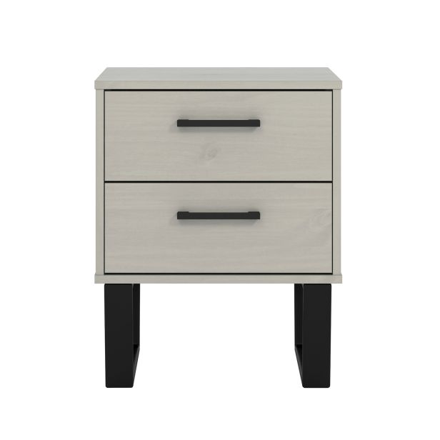 Casa Taylor 2 Drawer Bedside Cabinet, Grey