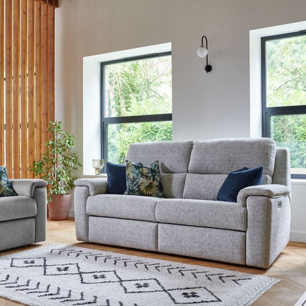 G Plan Harper Fabric Manual Recliner Armchair, Lattice Birch