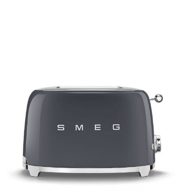 Smeg TSF01GRUK Retro 2 Slice Toaster, Slate Grey