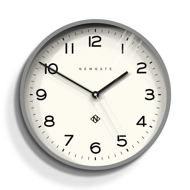 Newgate Echo Number Three Wall Clock, Posh Grey