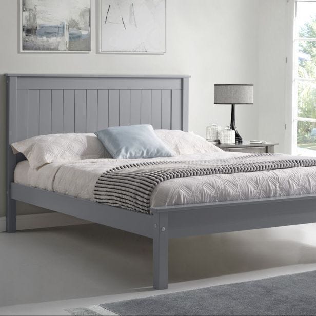 Casa Lily Low Footend Bed Frame, Double, Grey