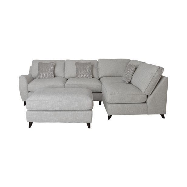 Casa Rosie Fabric Corner Chaise & Stool
