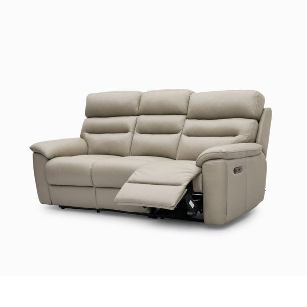 Casa Travis 3 Seater Power Recliner Leather Sofa with Head Tilt