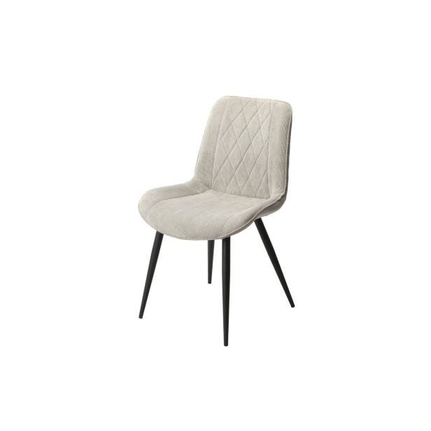 Casa Angelo Diamond Fabric Dining Chairs, Set of 2, Light Grey