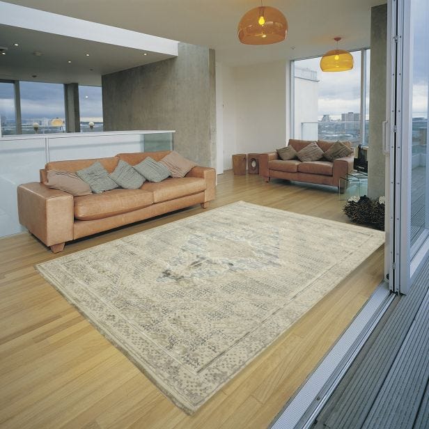 Frith Rugs Marvelous Vintage Style Woven Rug, 170cm x 120cm, Blue & Cream