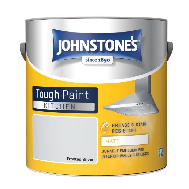 Johnstone's Kitchen Matt Tough Emulsion Paint, 2.5L, Frosted Silver