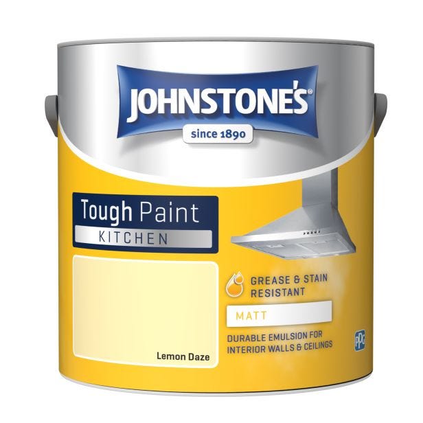 Johnstone's Kitchen Matt Tough Emulsion Paint, 2.5L, Lemon Daze