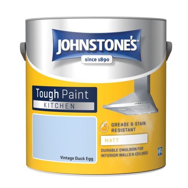 Johnstone's Kitchen Matt Tough Emulsion Paint, 2.5L, Vintage Duck Egg