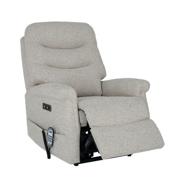 Celebrity Hollingwell Petite Power Recliner Fabric Armchair, Elgin Oyster
