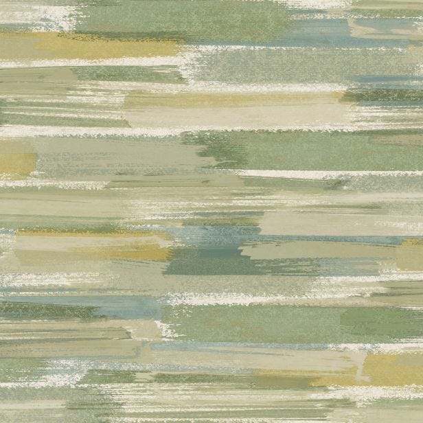 Holden Decor Brushmarks Wallpaper, Green & Yellow