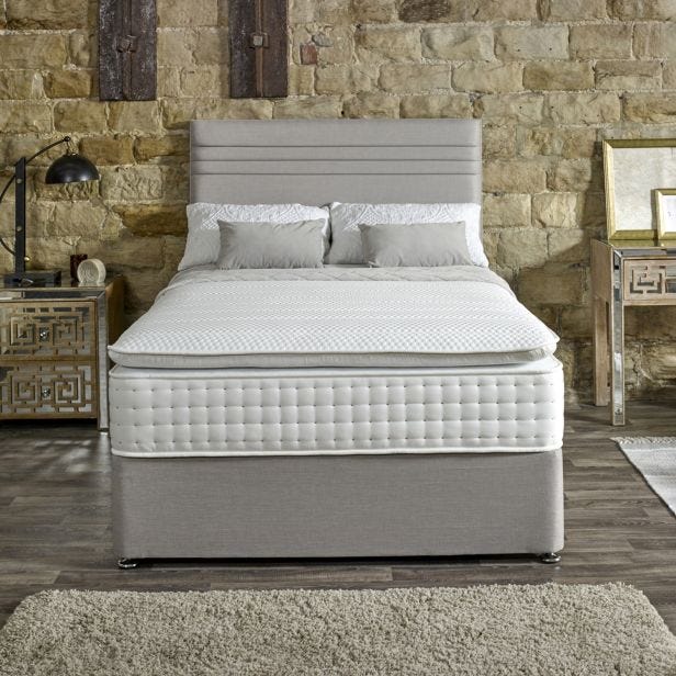 Casa Serene Divan Bed Set with Floorstanding Headboard, Double