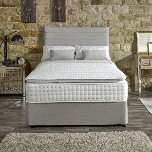 Casa Serene Divan Bed Set with Floorstanding Headboard, King