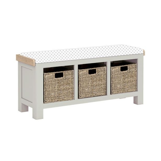 Casa Nantes Storage Bench, Stone Grey