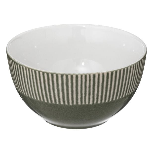 Secret De Gourmet Maya Striped Bowl, Green