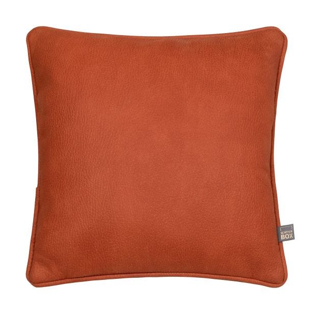 Scatter Box Chloe Vegan Leather Cushion, Orange