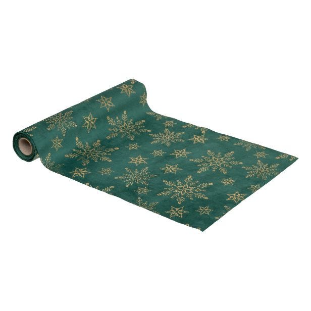 Feeric Velvet Snowflake Table Runner