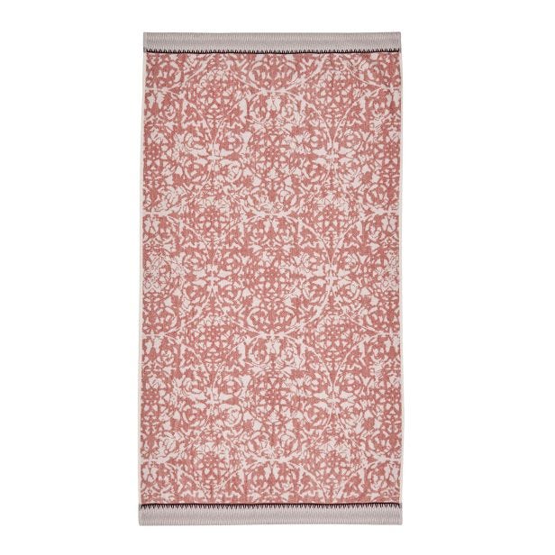 Bedeck of Belfast Celina Geometric Tile Hand Towel, Coral