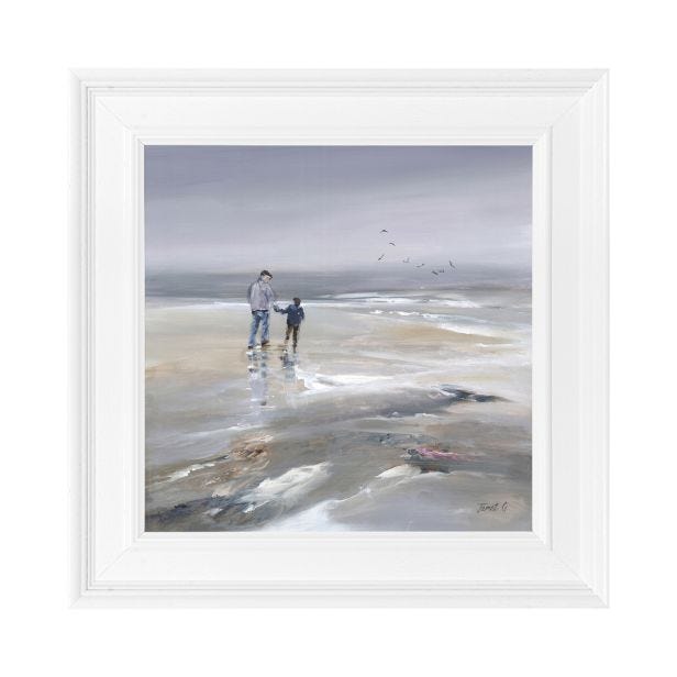 Beach Walk 2 by Janet Gammans Framed Picture