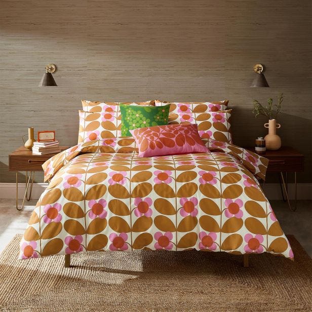 Orla Kiely Stem Bloom Duvet Set, King, Saffron