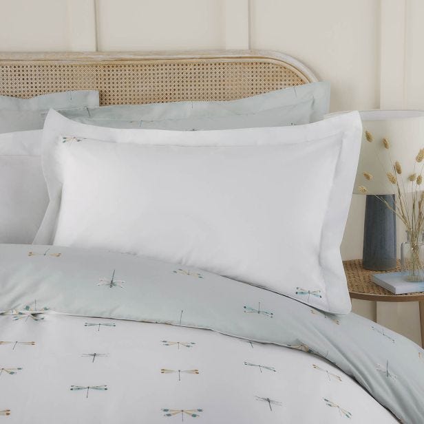 Sophie Allport Dragonfly Oxford Pillowcase Pair, Pale Duck Egg