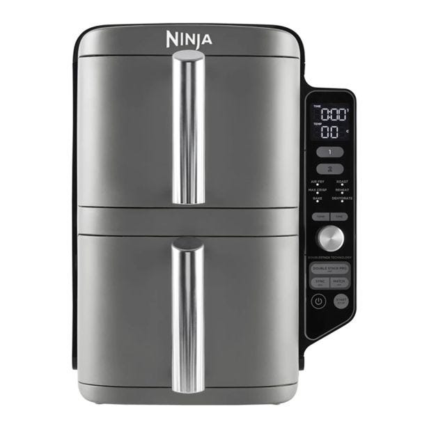Ninja SL400UK Double Stack XL 2 Drawer Air Fryer, Grey, 9.5L