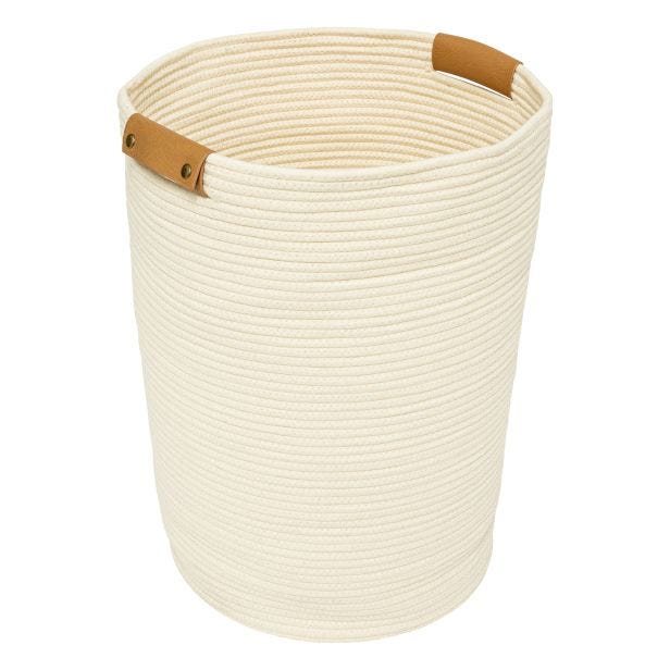 5five Ivoire Rope Storage Basket, 80L, Ivory