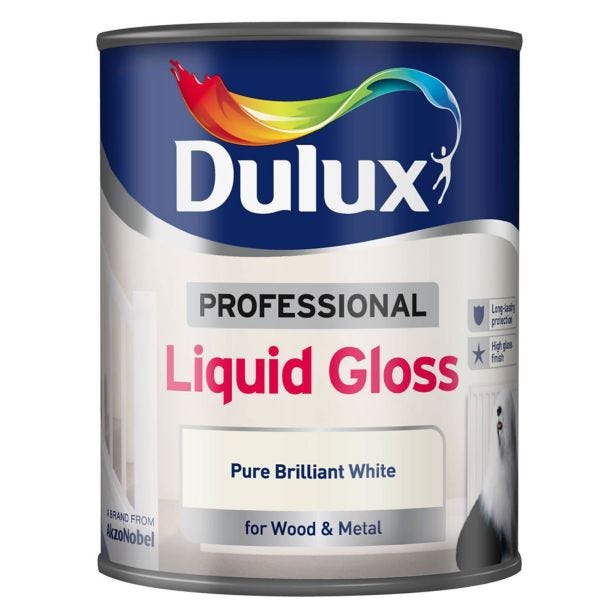 Dulux Professional Liquid Gloss Paint,750ml, Pure Brilliant White