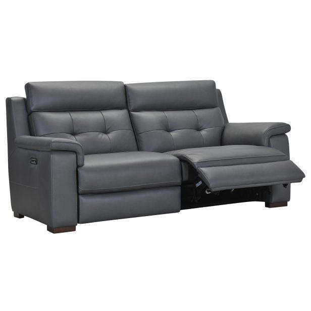 Casa Berlin 3 Seater Power Recliner Leather Sofa with Head Tilt