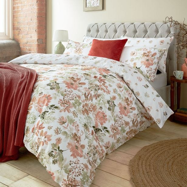 Laura Ashley Lewcombe Duvet Set, Single, Terracotta