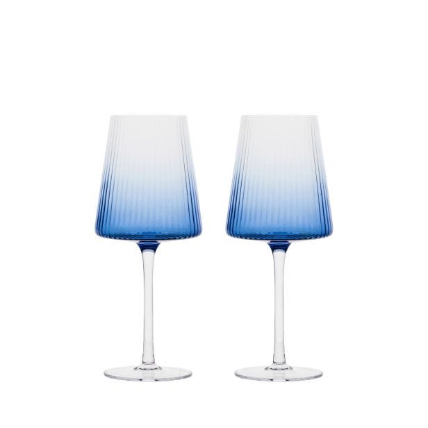 Anton Studio Design Empire Wine Glasses, Set of 2, Blue