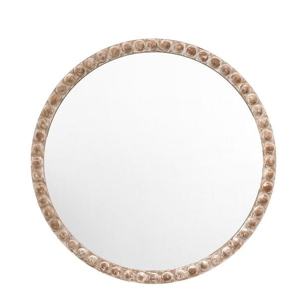 Gallery Millbrook Round Mirror, 95x95cm, Brown