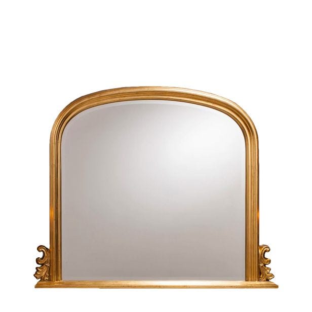 Gallery Thornby Overmantle Mirror, 118x94cm, Gold