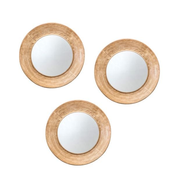 Gallery Knowle Mirrors, 51x51cm, Gold, Set of 3