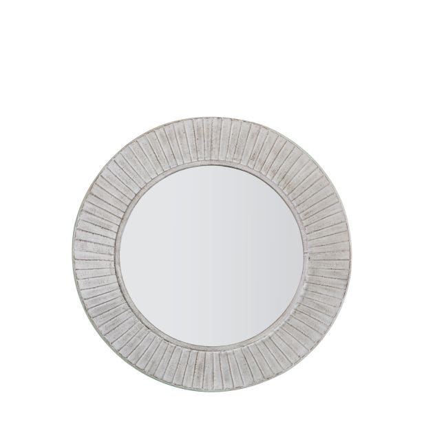 Gallery Ramlia Round Mirror, 81x81cm, Distressed Cream