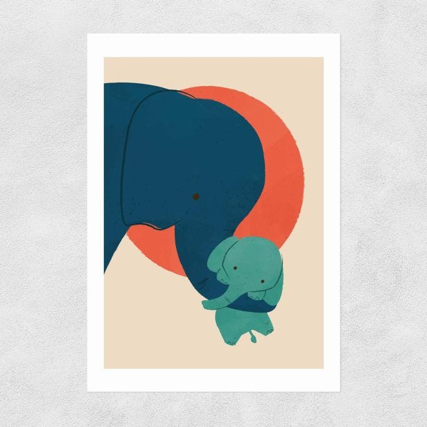 Baby Elephant Printed Artwork by Jay Fleck, A3